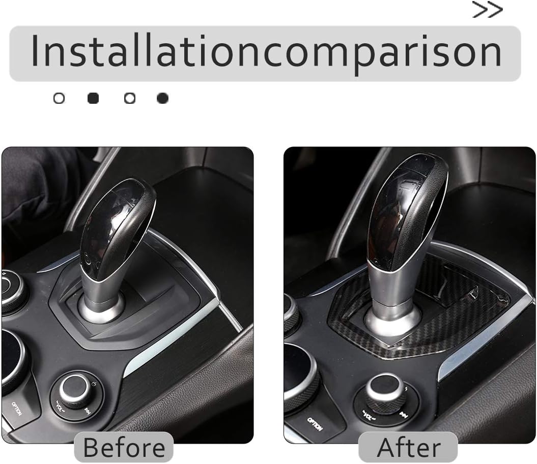 ABS Carbon Fiber Replacement Part for Alfa Romeo Giulia Stelvio 2017 2018 2019 Car Interior Center Console Gear Shift Panel Cover Trim Auto Accessories