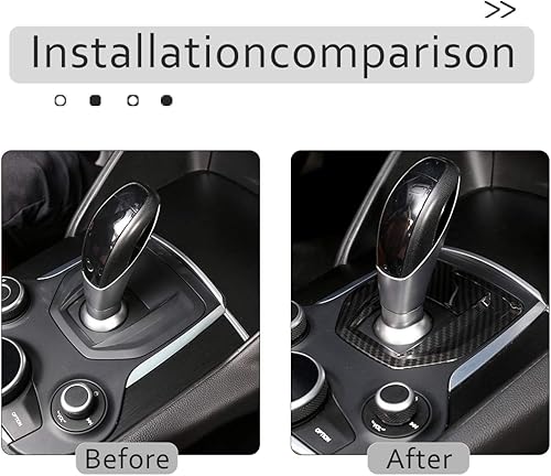 Miniatura 2 de CHEYA ABS fibra de carbono pieza de repuesto para Alfa Romeo Giulia Stelvio 2017 2018 2019 coche interior consola centro engranajes Panel cubierta