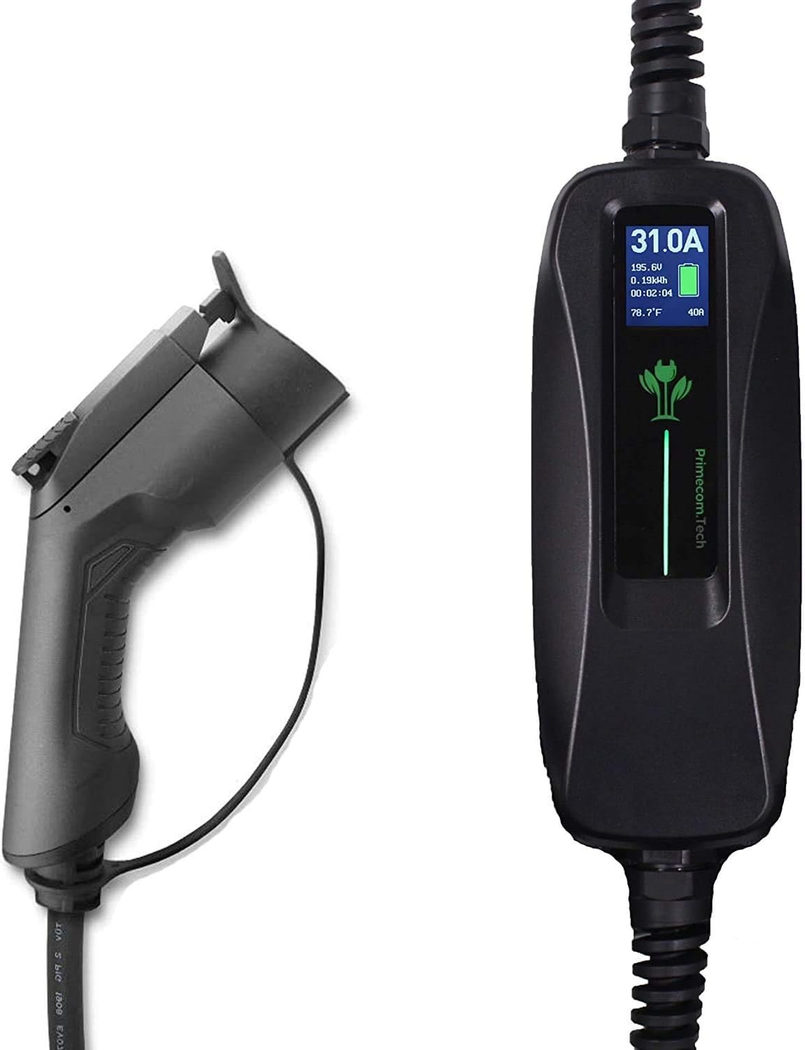 PRIMECOM Type 1 (J1772 US) & Type 2 (IEC 62196-2) 32 Amps – Level 2 Electric Vehicle (EV) Charger 220 Volts 9 Meters