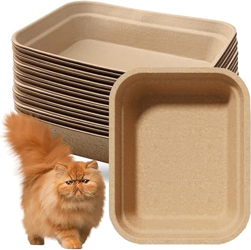 Paquete de 15 cajas de arena desechables para gatos, bandeja de arena de papel, caja de arena de viaje, inodoro, para interiores y exteriores, para