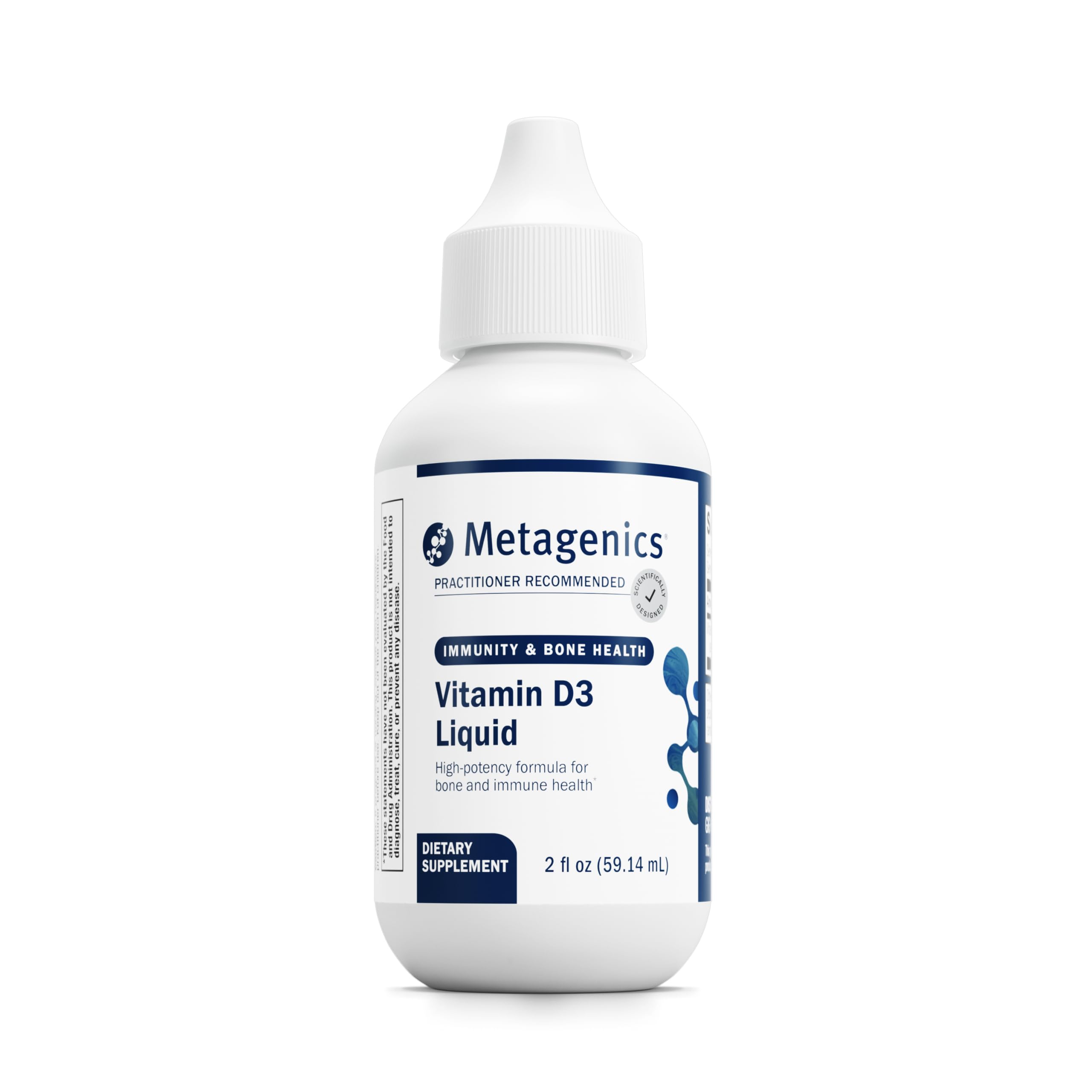 Metagenics Vitamin D3 Liquid Supplement - High Absorbency & Easy to Swallow Liquid Vitamin D3 for Bone Health & Immune Support* - Suitable for Kids - 2 fl oz - 2,275 Servings
