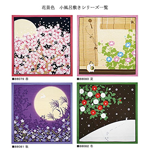 Image of Furoshiki Small-size Flower-scene Wrapping-cloth　Morning-glory 02