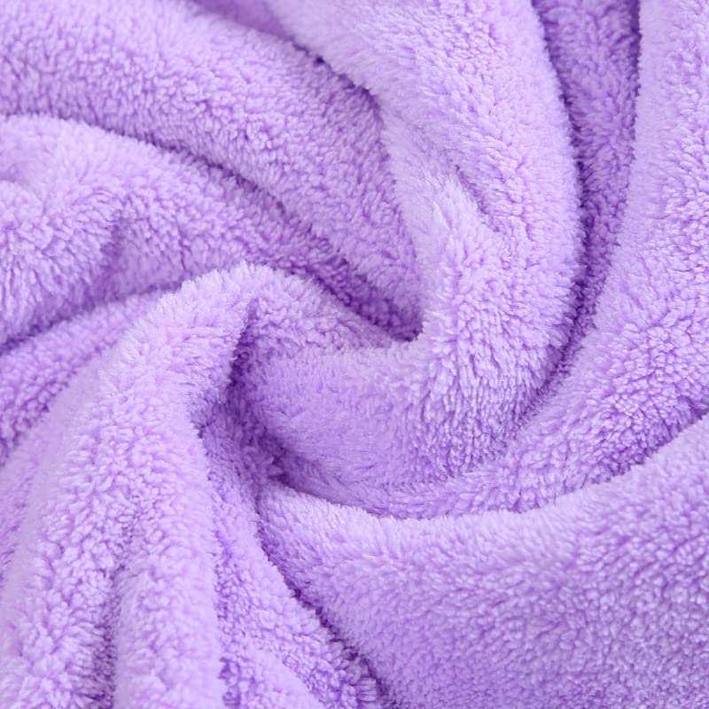 Image of SHOORAAY icrofiber Hair Towel Wrap for Women-Quick Drying Microfiber Towel for Hair with Elastic Loop for Tying-Super Absorbent Head Towels Wrap for Ladies Hair Turban (Purple)