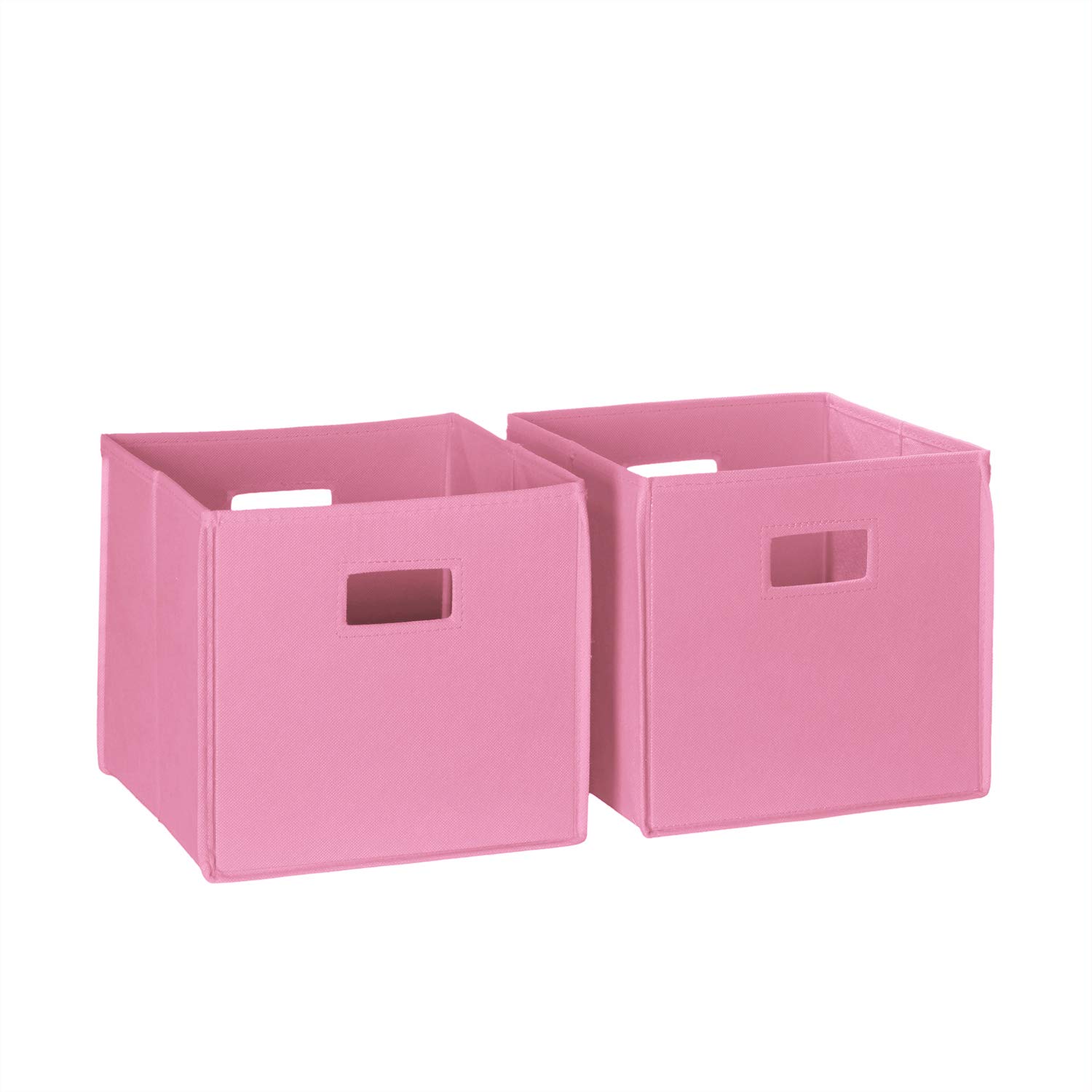 RiverRidge Folding Storage Bins with Handles Pink Cube Storage Organizer for Closet, Bedroom & Playroom - Closet Organizers and Storage Set of 2