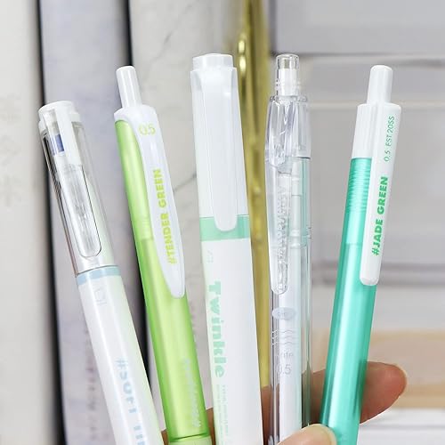 Miniatura 4 de Buqoo Juego de 3 bolígrafos de gel retráctiles de tinta negra, de 0.020 in, varios estilos de bolígrafos de gel con 2 resaltadores para planificar