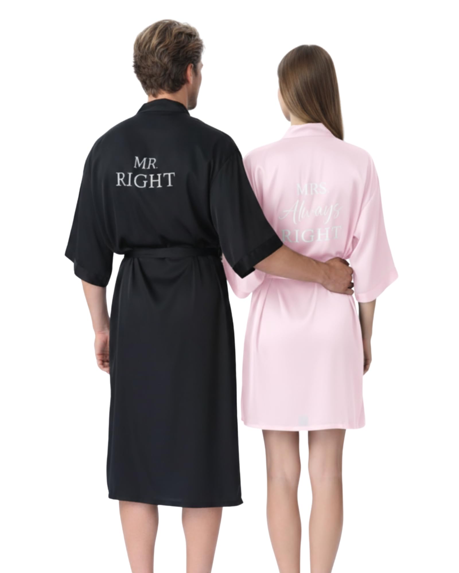 Jecery His & Hers Satin Robes Set