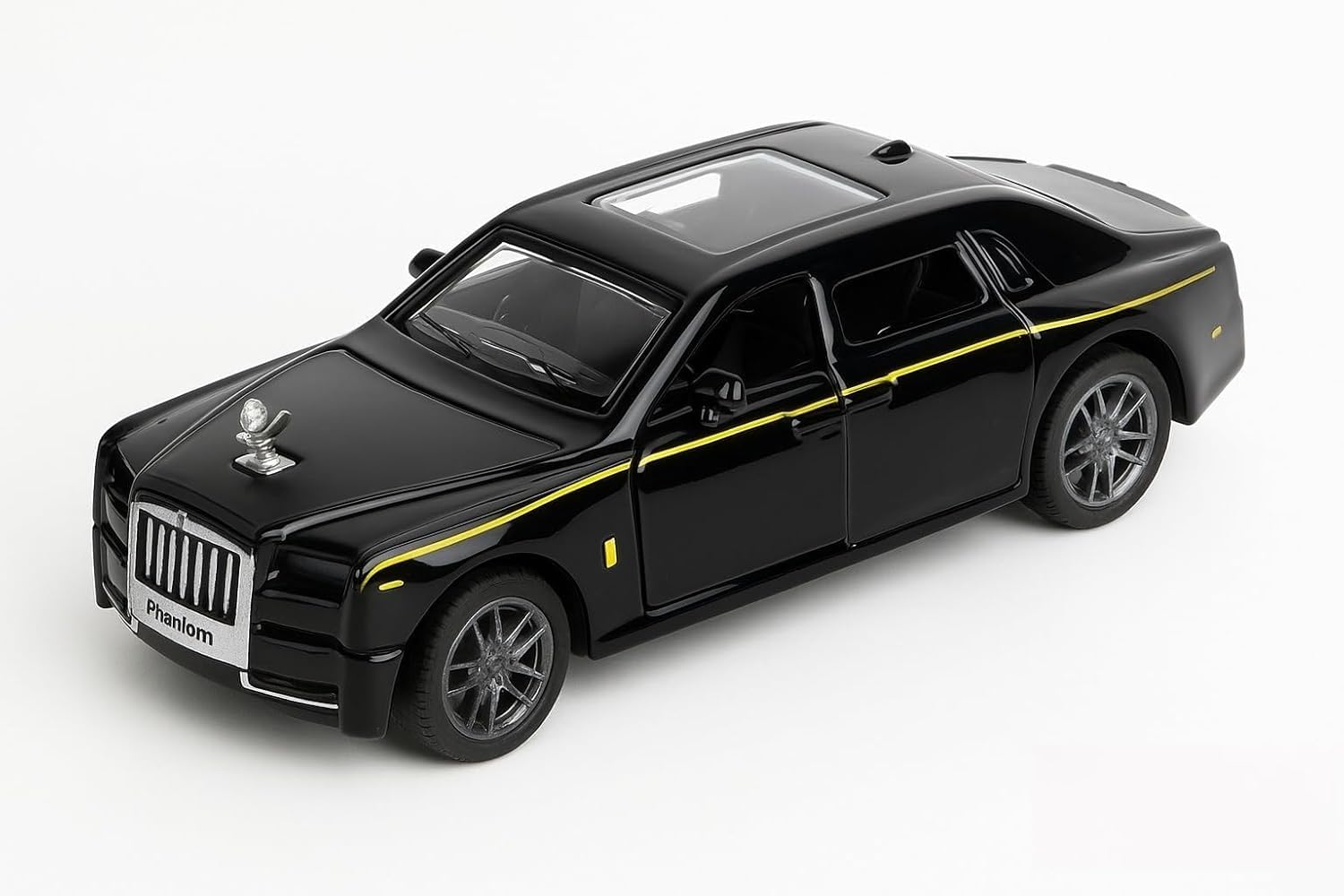 Rolls Royce Phantom 1:36 Scale Model Car Exclusive Alloy Metal Car Die-cast Scale Model Pullback Toy with Openable Doors & Light Music Best Gifts Toys Kids, Black-picture-28