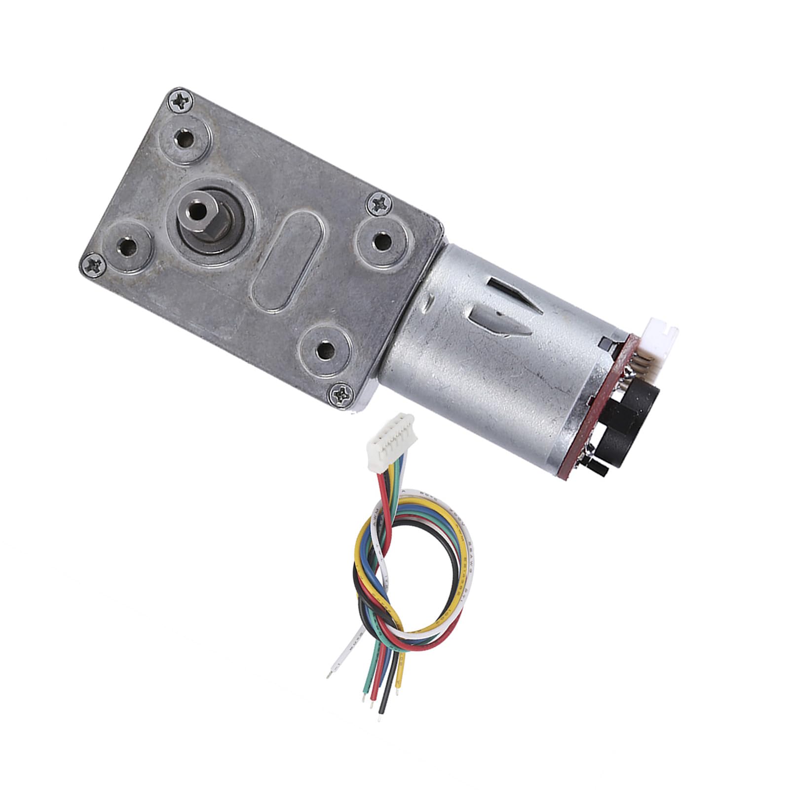 Motore Riduttore Encoder con Motoriduttore a Vite Senza Fine DC 12V Albero Verticale Autobloccante Robusto per Varie Dimensioni di Installazione (100 giri/min)