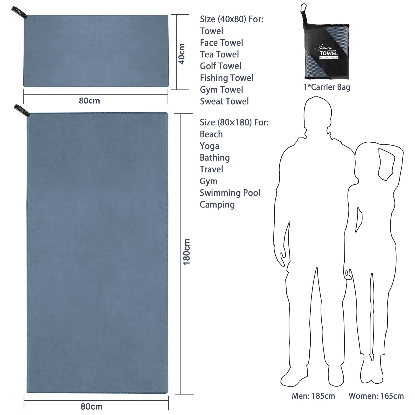 VIVOTE Set Di 4 Asciugamani In Microfibra, Altamente Assorbenti - Foto 8