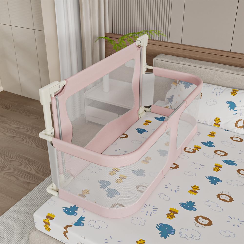 homewell Safety 1st przenośna szyna do łóżka, składana barierka do łóżeczka dziecięcego, ogrodzenie bezpieczeństwa dla dzieci, tkanina siatkowa, łatwa w instalacji, samoblokująca, łatwa do