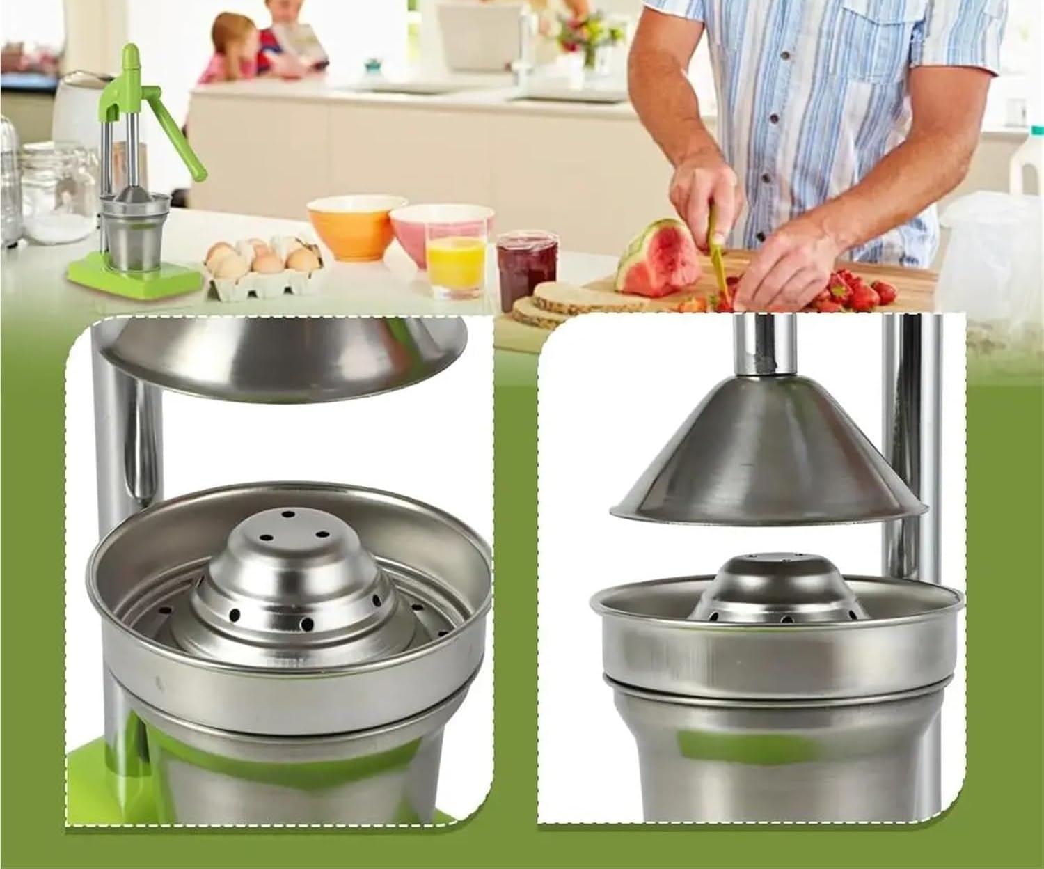 Spremiagrumi Manuale In Acciaio Inossidabile for Pompelmi, Arance E Limoni(1pcs D)