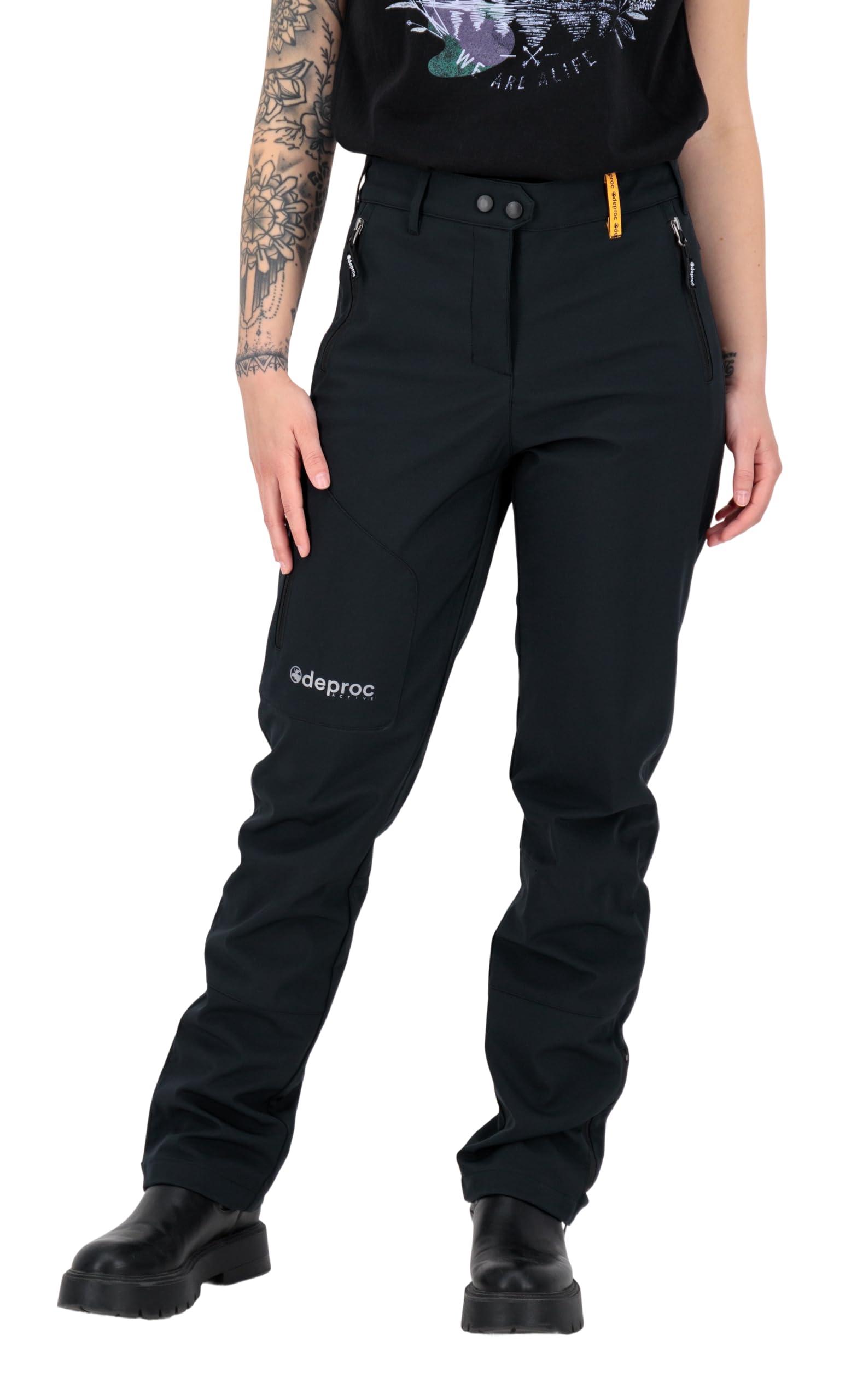 DEPROC-Active Damskie spodnie softshellowe, outdoorowe, trekkingowe, wodoszczelne, Sterling Ii Wmn