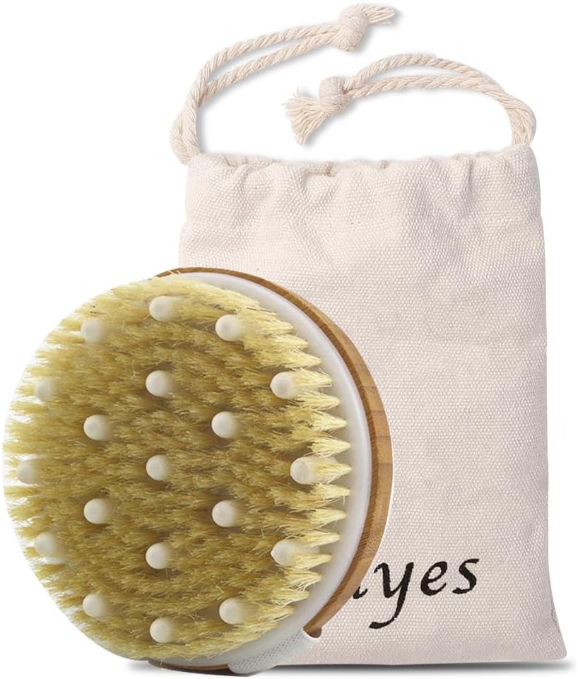 Ithyes Dry Brushing Body Brush Exfoliating Brush Natural Bristle Bath Brush for Remove Dead Skin