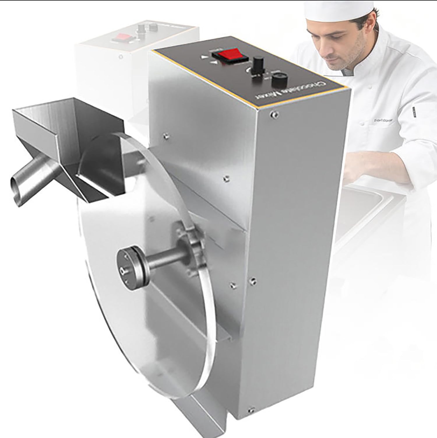 Azcabjie Adjustable Speed Chocolate Mixing Wheel Melter, Uniform Melting Pouring Tempering Device, Commercial Grade Heating Chocolate Machine for Confectionery Store Use A