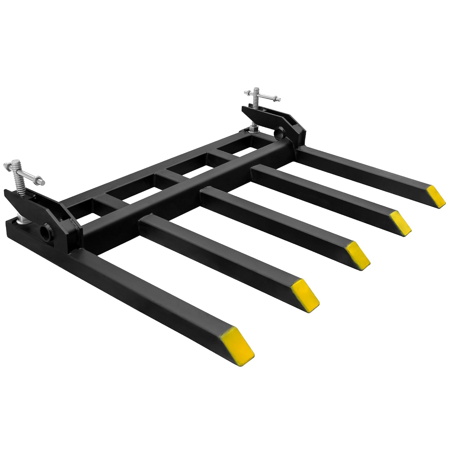 YITAMOTOR Clamp on Debris Forks Fits 48'' Bucket, 2500 lbs Heavy Duty Quick Attach Pallet Forks for Tractor Loader Skid Steer 5 Forks