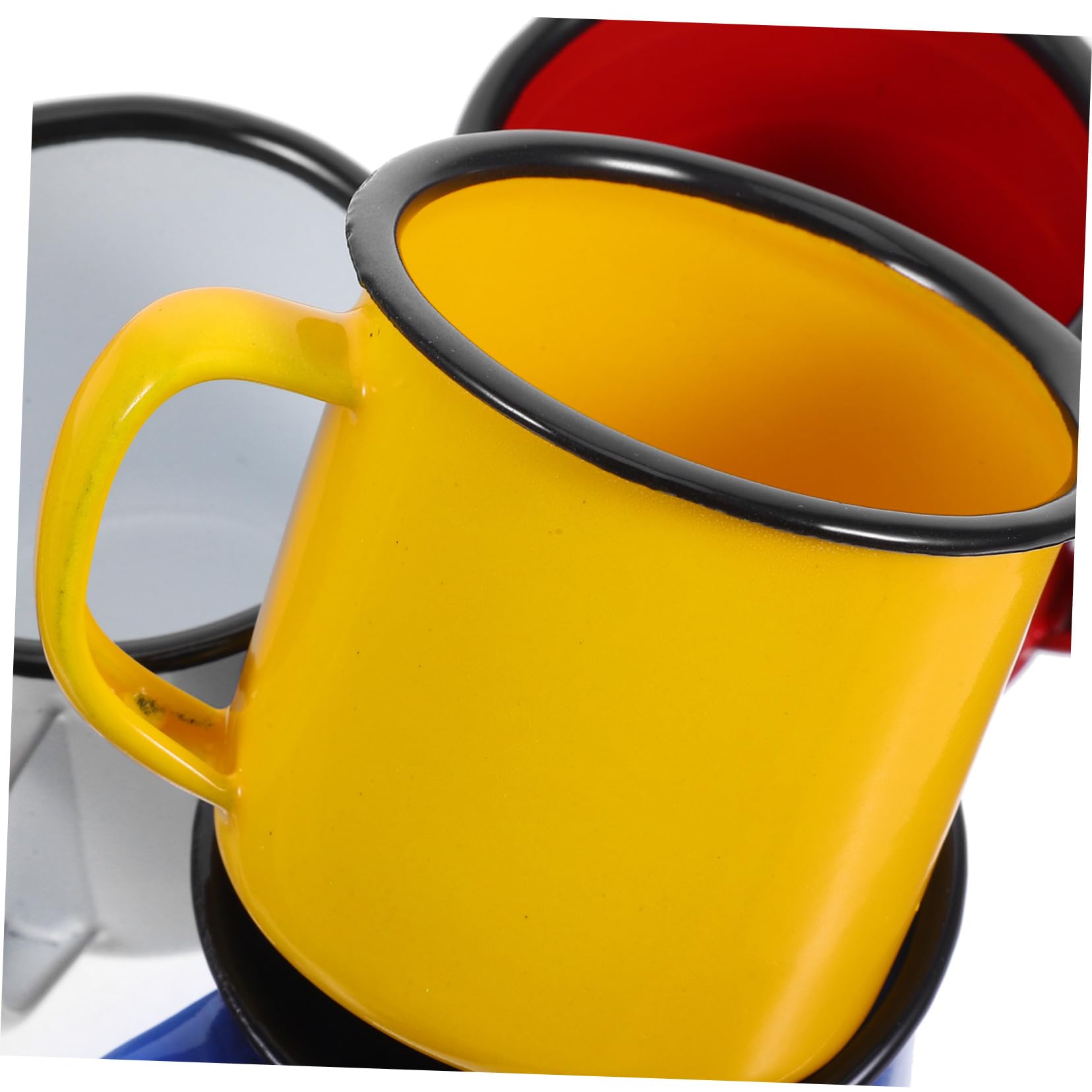 4 Stück Emaille Kaffeebecher im Retro Stil Robuster und Leicht zu Reinigender Trinkbecher für Picknick und Café Einfacher Stil aus Emaille