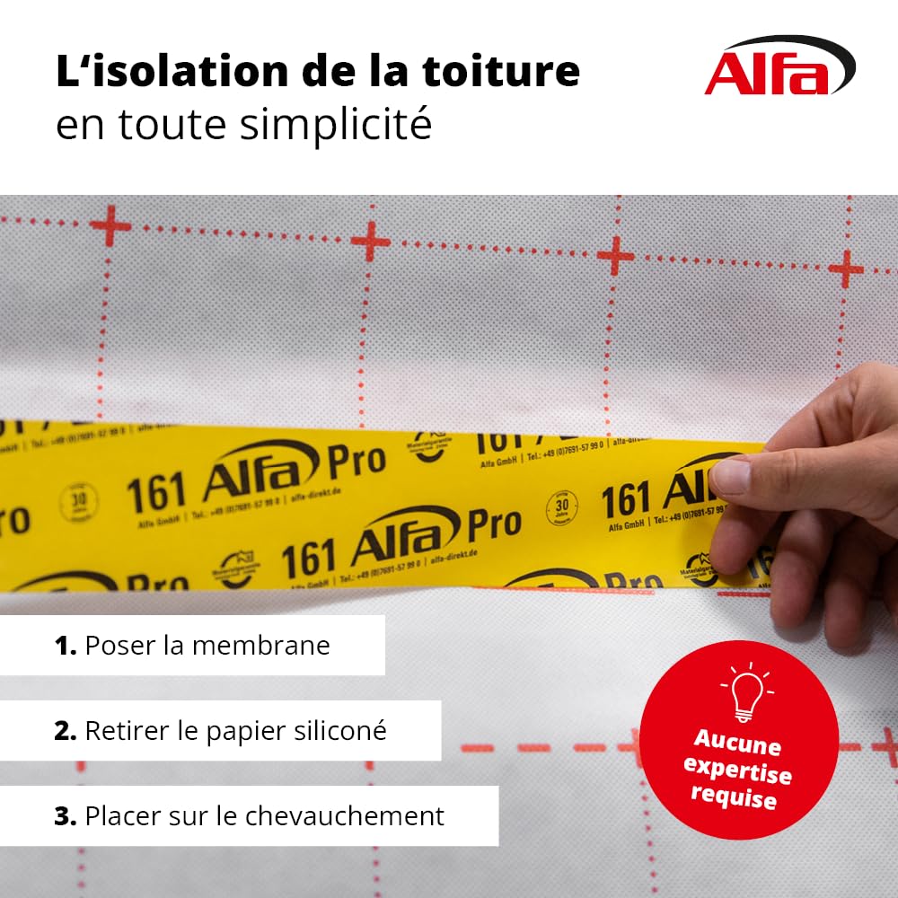 Alfa 161 Pro» - Ruban adhésif en papier haute performance, 2 pièces, 50 mm x 25 m, ultra fixant à usage intérieur
