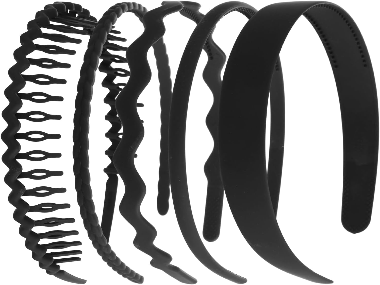 MHDGG Plastic Hair Bands with Teeth,5Pcs Non Slip Hair