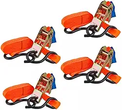 Kit com 4 Conjuntos de Catraca com Cinta de Amarração - 3mt, 800kg - Ideal para Náutica, Motos, Barcos, Carrocerias e Carretinhas