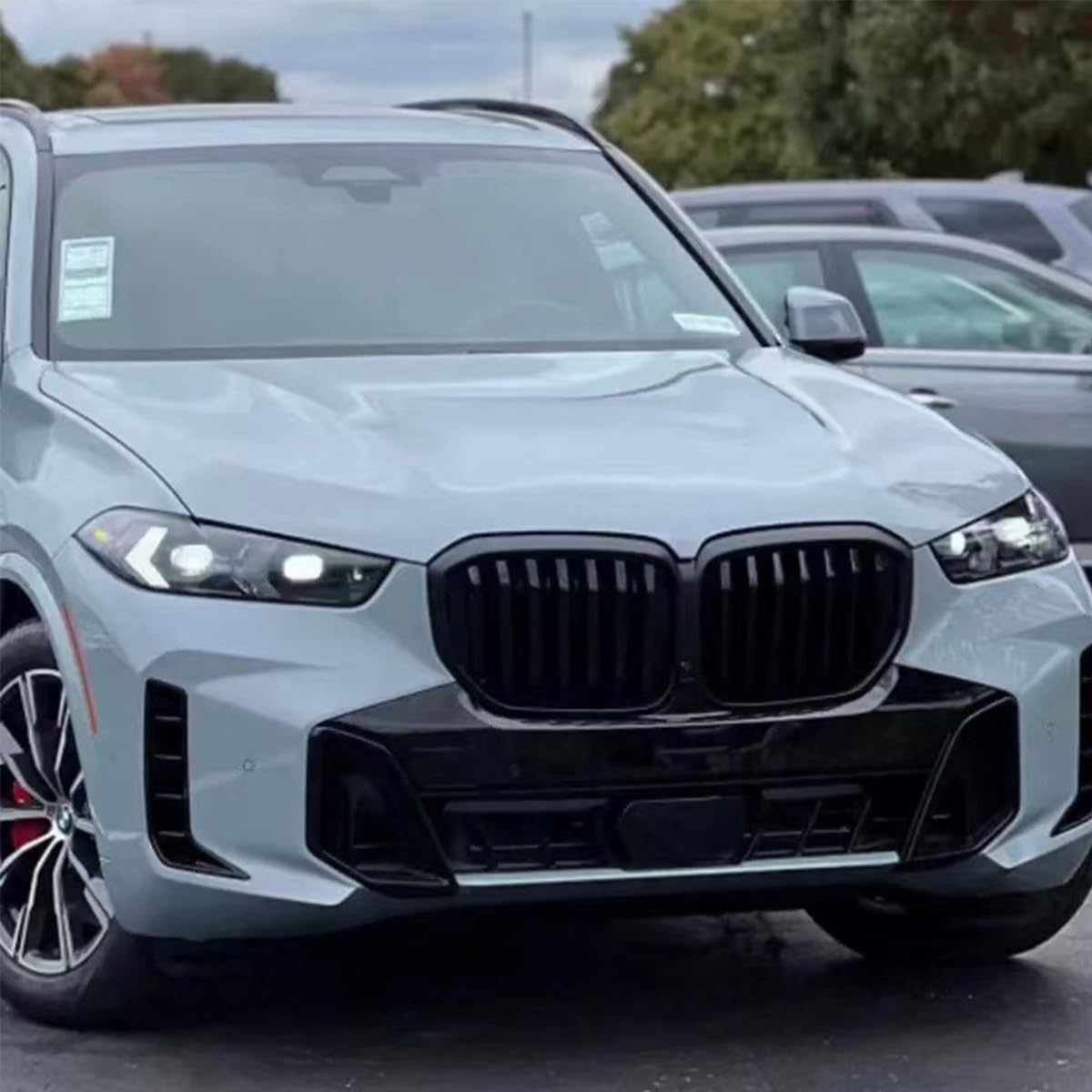Front Grill Fit for 2023 2024 BMW X5 G05 Front Kidney Grille Front Grille Assembly Front Grill Replacement for BMW X5 Accessories Front Grille Front Bumper Grill Glossy Black Single Slat