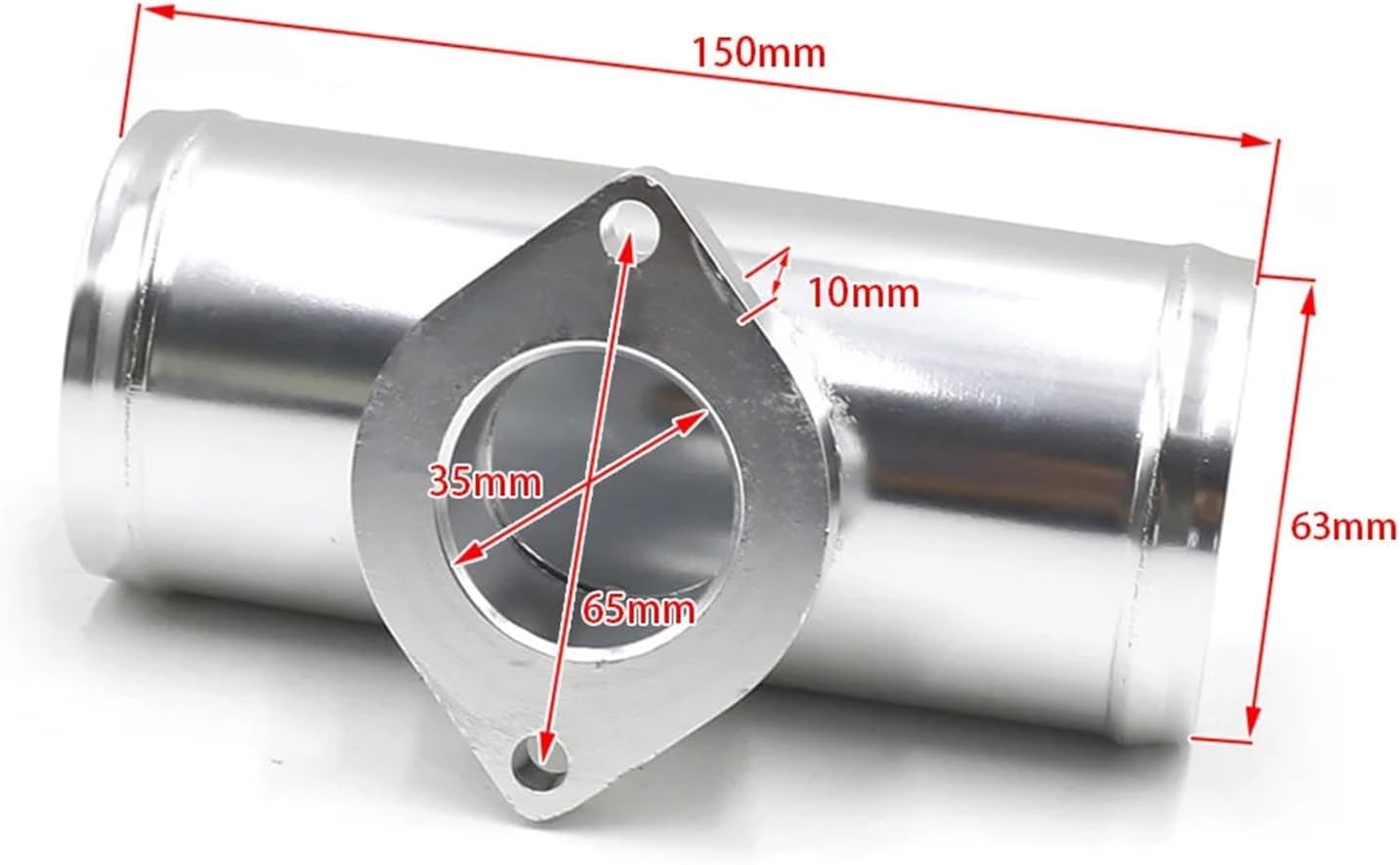 Turbo Pressure Relief ValveAdjustable 25psi With 63mm Or 76mm Flange Pipe Turbo Pressure Relief Valve Adapter L=150mm Compressor Bypass Valve(Red With 63mm pipe)