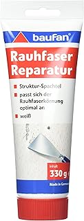 Baufan Rauhfaser Reparatur Spachtel - 330g, weiß I modellierbare Rauhfaser Spachtelmasse I schnell trocknend, überstreichbar, lösungsmittelfrei