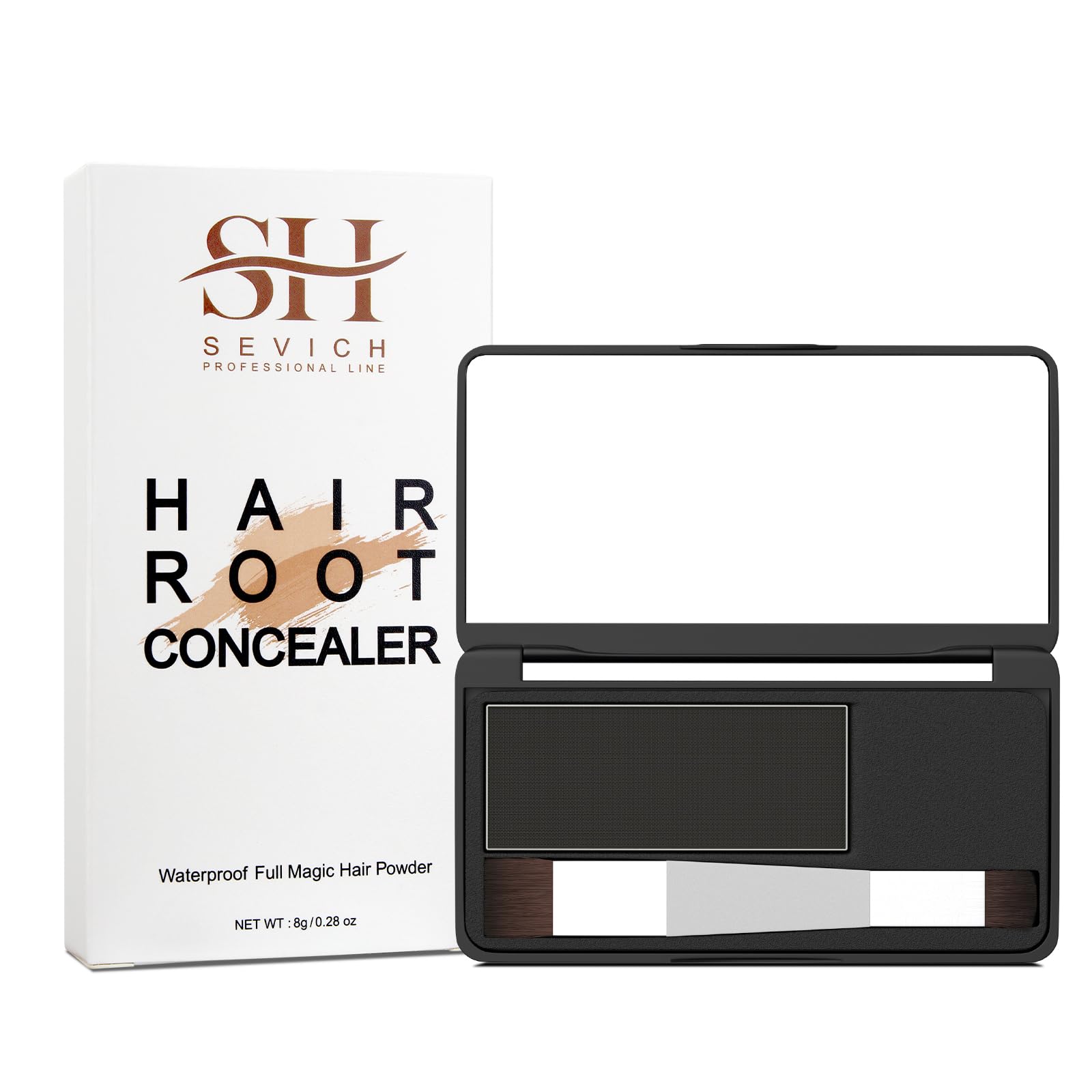SEVICH Root Touch up, Hairline Powder with Brush, Instantly Conceals Hair Loss, Thinning Gray Hair Shadow Toppers for Women & Men, 48H Makeup Lasting,