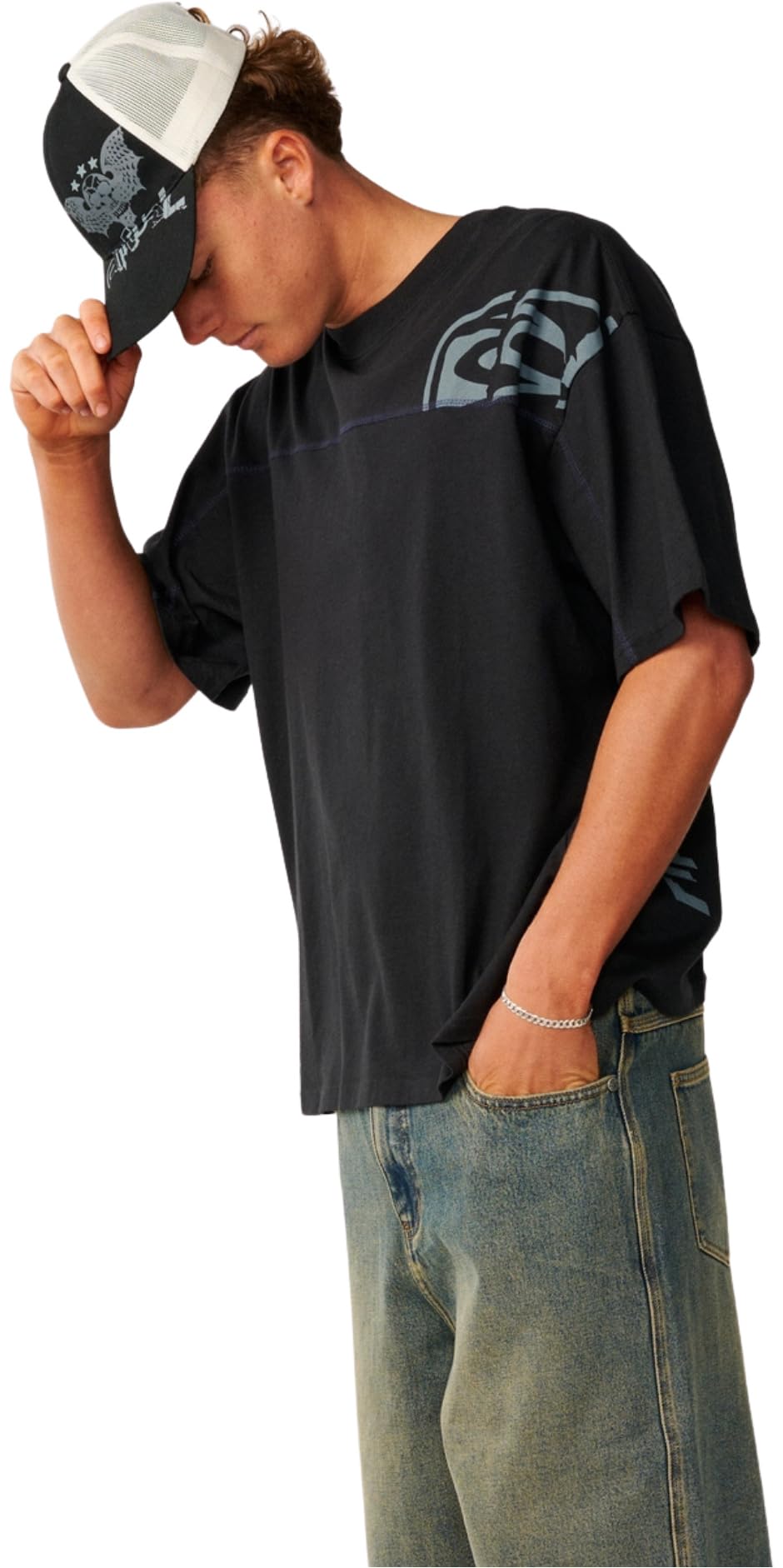 Rip Curl 2026 Uomo Archivi Thrashed Panel T-Shirt 12OMTE - Black
