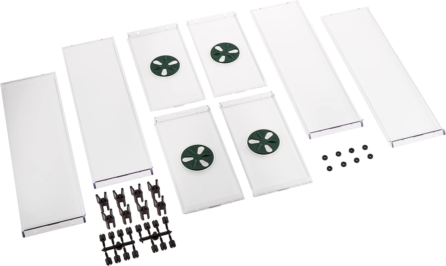 EarlyGrow 95776 Medium Vented Propagator Height Extenders Set, 2-Pack of Side Extensions with Security Clips, Green