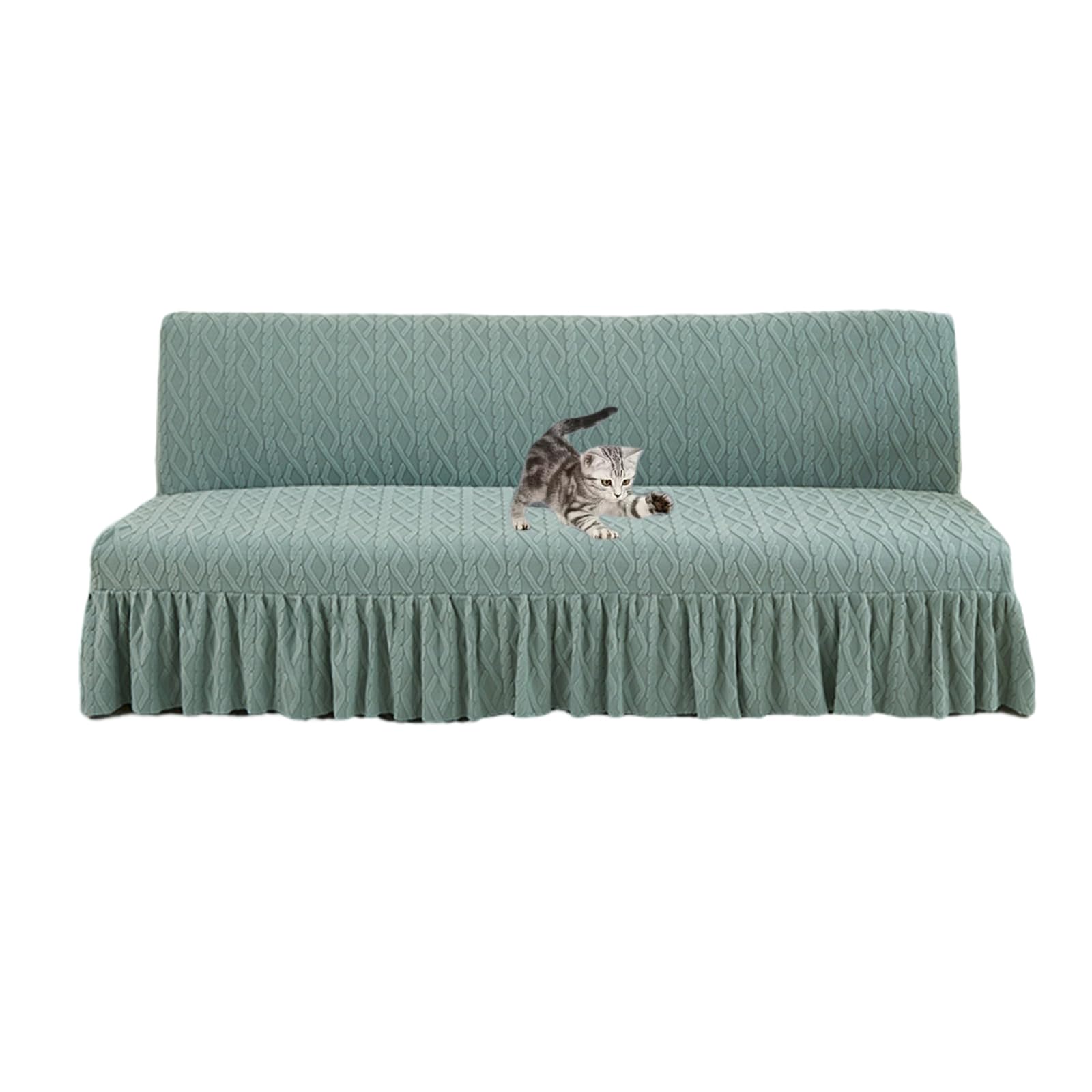 Housse de futon verte extensible et lavable en machine pour clic-clac S