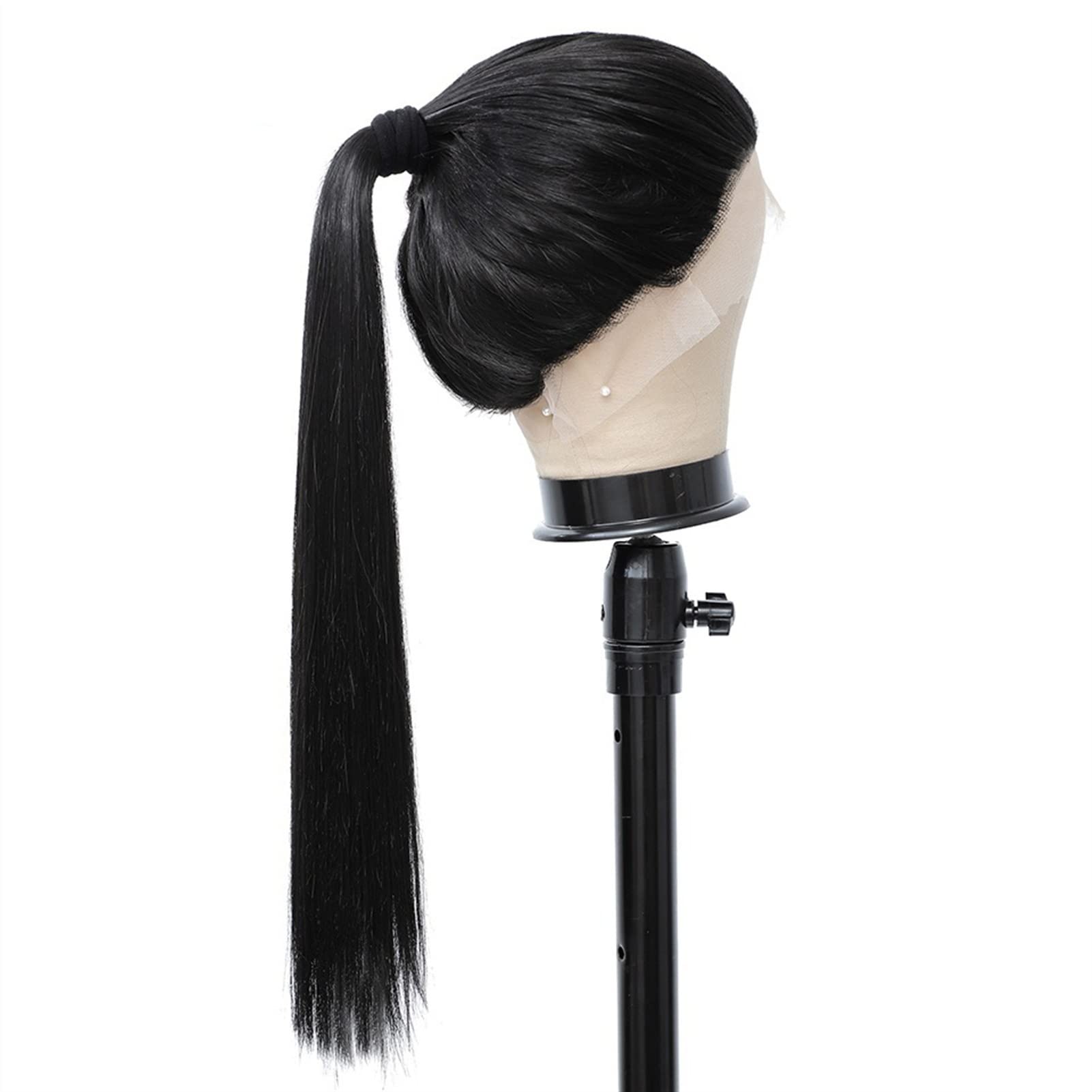 Amazon.co.jp: かつら 天然ブラック合成レースのかつら18-28インチの