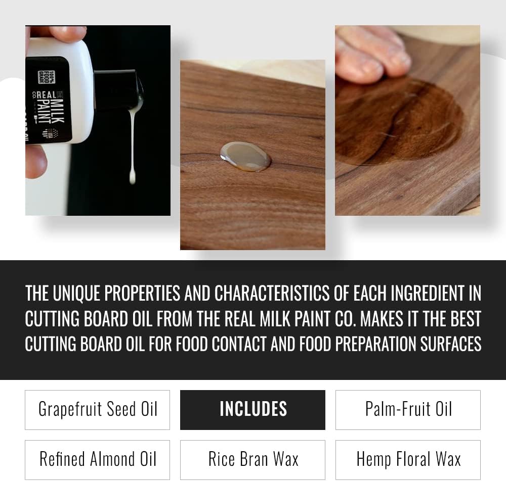 Real Milk Paint, Cutting Board Oil for Wood Chopping Board, Butcher Block, Bamboo, Charcuterie, Food Grade Finish, 32oz