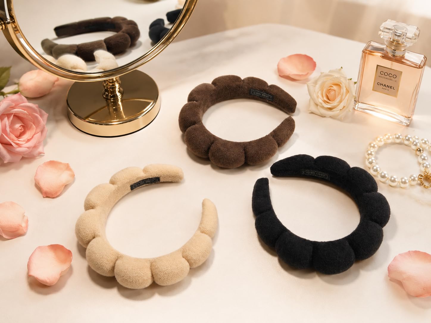 VANTO Hand Made Hair Band Pack of 3 for Women & Girls | Soft Fabric Hair Accessories | Comfortable Everyday Hairbands | Stylish Casual Hair Band Set for Daily Use-image-0