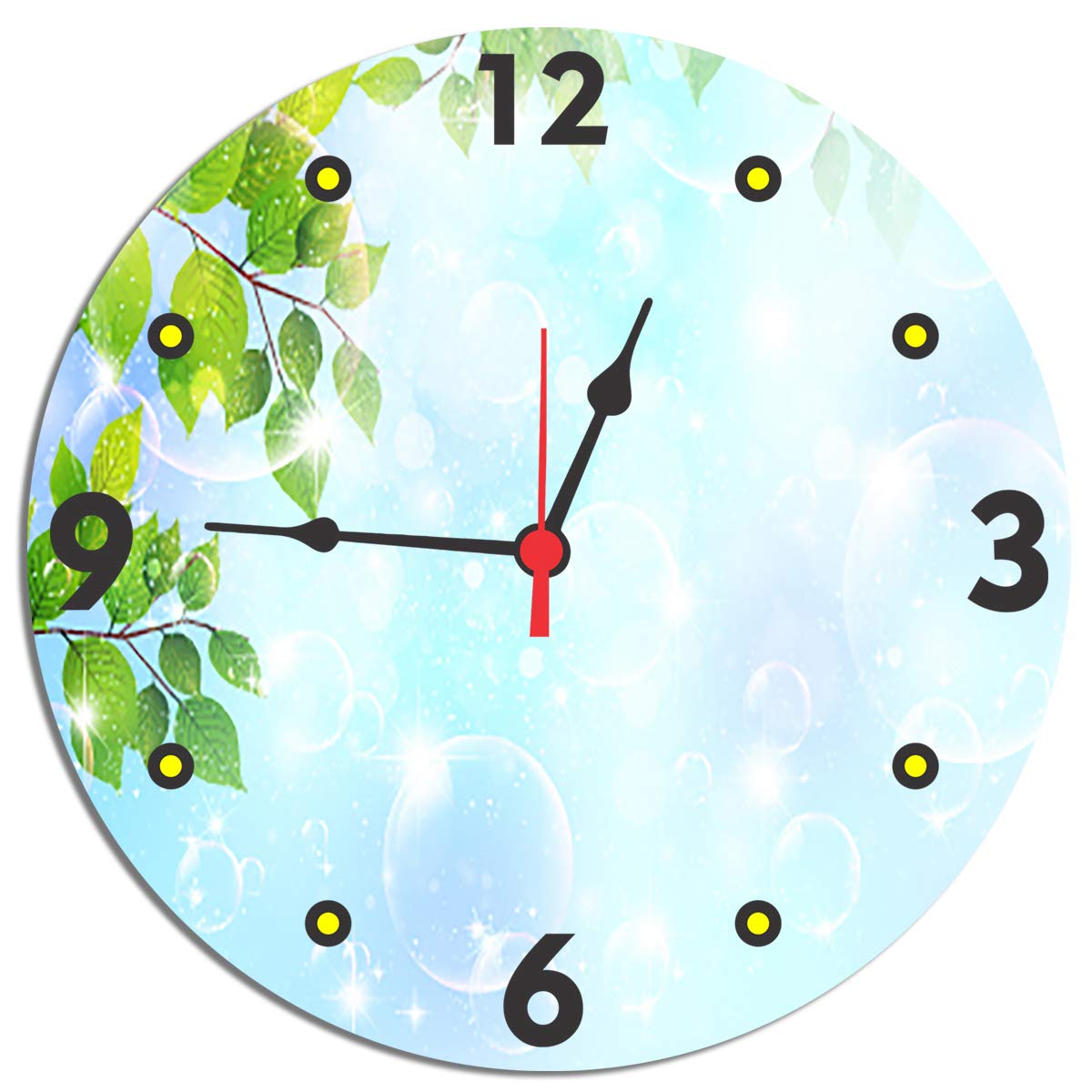 Buy Eco Green Round Wall Clock for Living Room, MDF Wood Quartz Wall