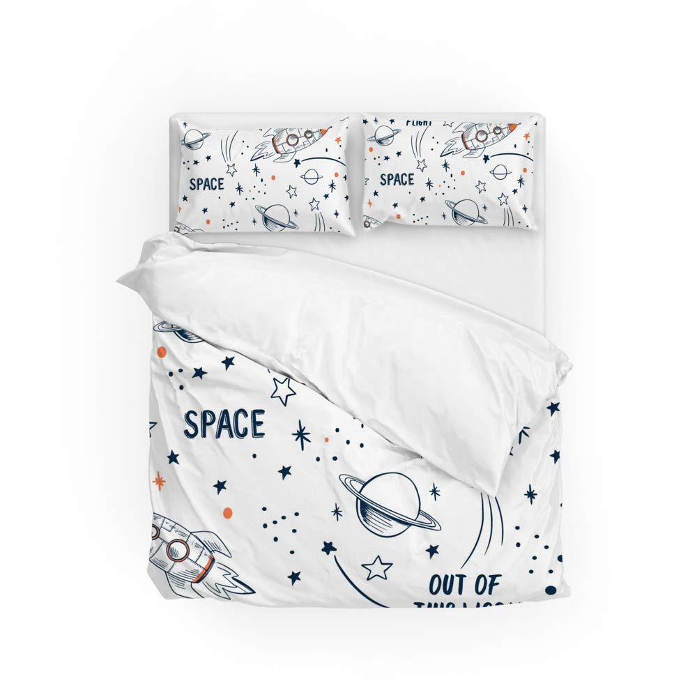 Housse de couette ultra douce et durable à motif espace CHEHONG lit Super King size