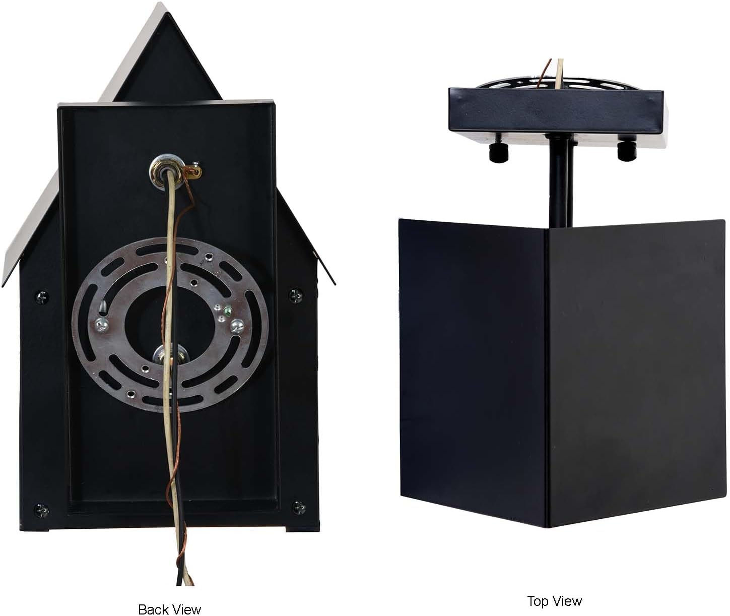 Bieye L10985 Tiffany-Style Stained Glass Outdoor Wall Sconce, Raven Porch Light for Front Door Entryway Patio (Dark Blue Gothic Window, 6.25" W x 5" D x 11" H)