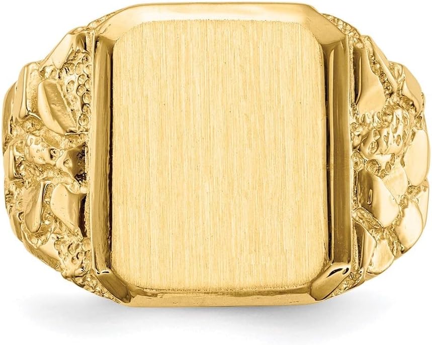Diamond2Deal Solid 14k Yellow Gold Signet Ring Size 10