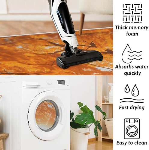 Miniatura 5 de cfpolar Maple Tree Forest Sunny Bathroom Rugs Non-Slip Bath Rug Microfiber Bath Mat Absorbent Kitchen Mats and Rugs Machine Washable Oval Plush