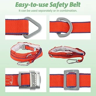 Homaisson Tree Climbing Spikes Set, Adjustable Tree Climbing Spikes, Portable Tree Climbing Gears with Safety Belt, Climbing Tool for Hunting Observation, Fruit Picking