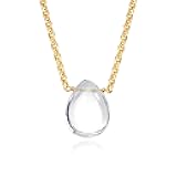 VACRONA Crystal Choker Necklace 14K Gold Plated Natural White | Pink | Purple Crystal Heart Teardrop Necklace for Women Simple Minimalist Jewelry Trendy