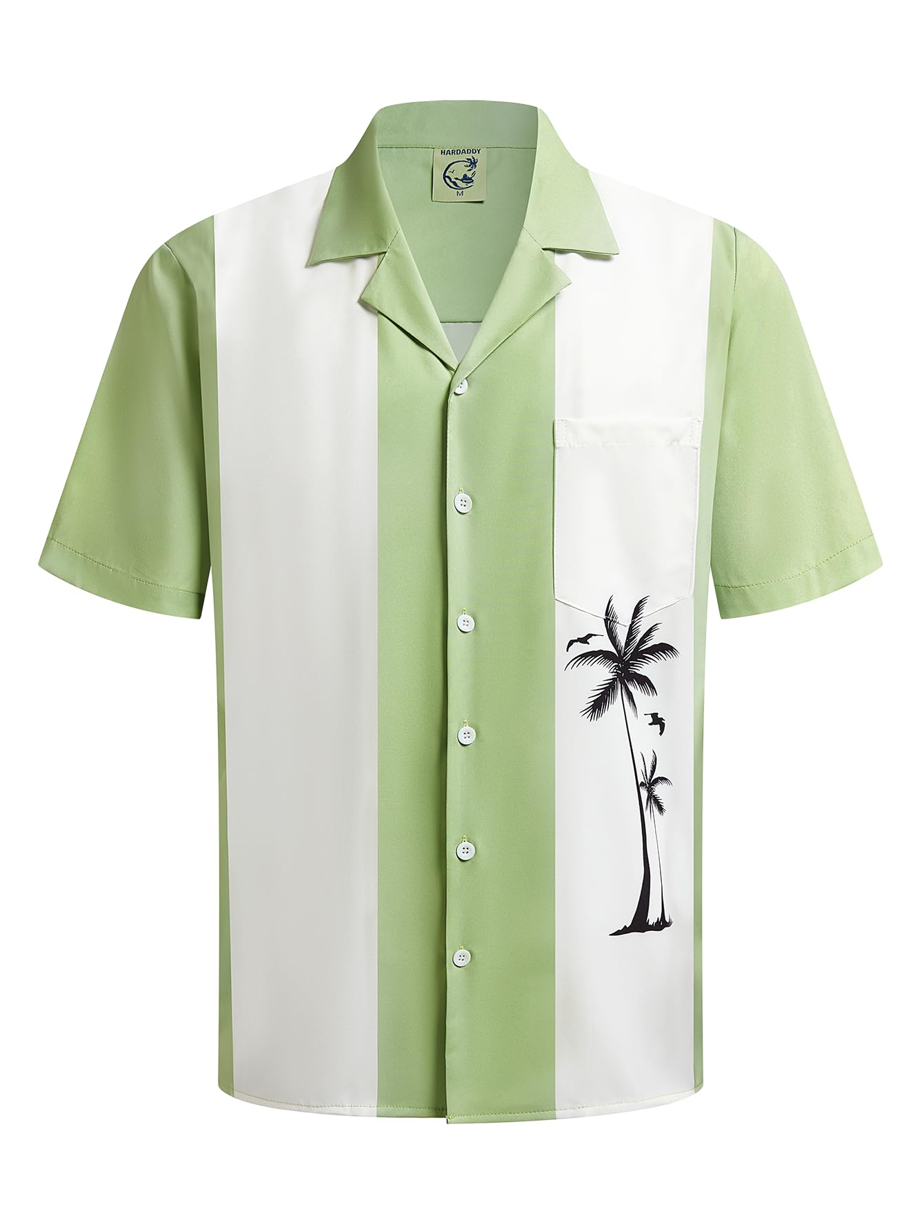 Hardaddy Men's Camp Collar Retro Vintage Bowling Button Down Shirt with Pocket Casual Short Sleeve Beach Shirts Summer