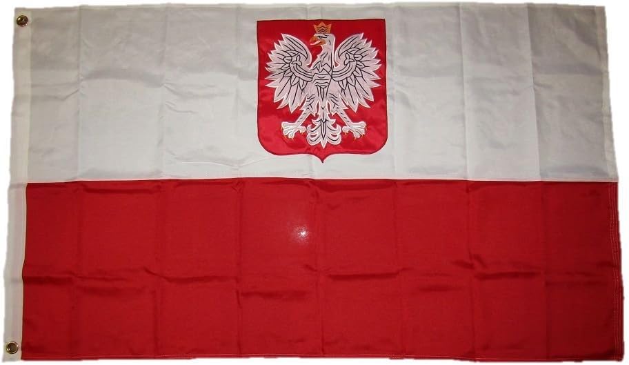 AES 3x5 Embroidered Sewn Poland Eagle Polska Polish Synthetic Cotton Flag 3'x5'