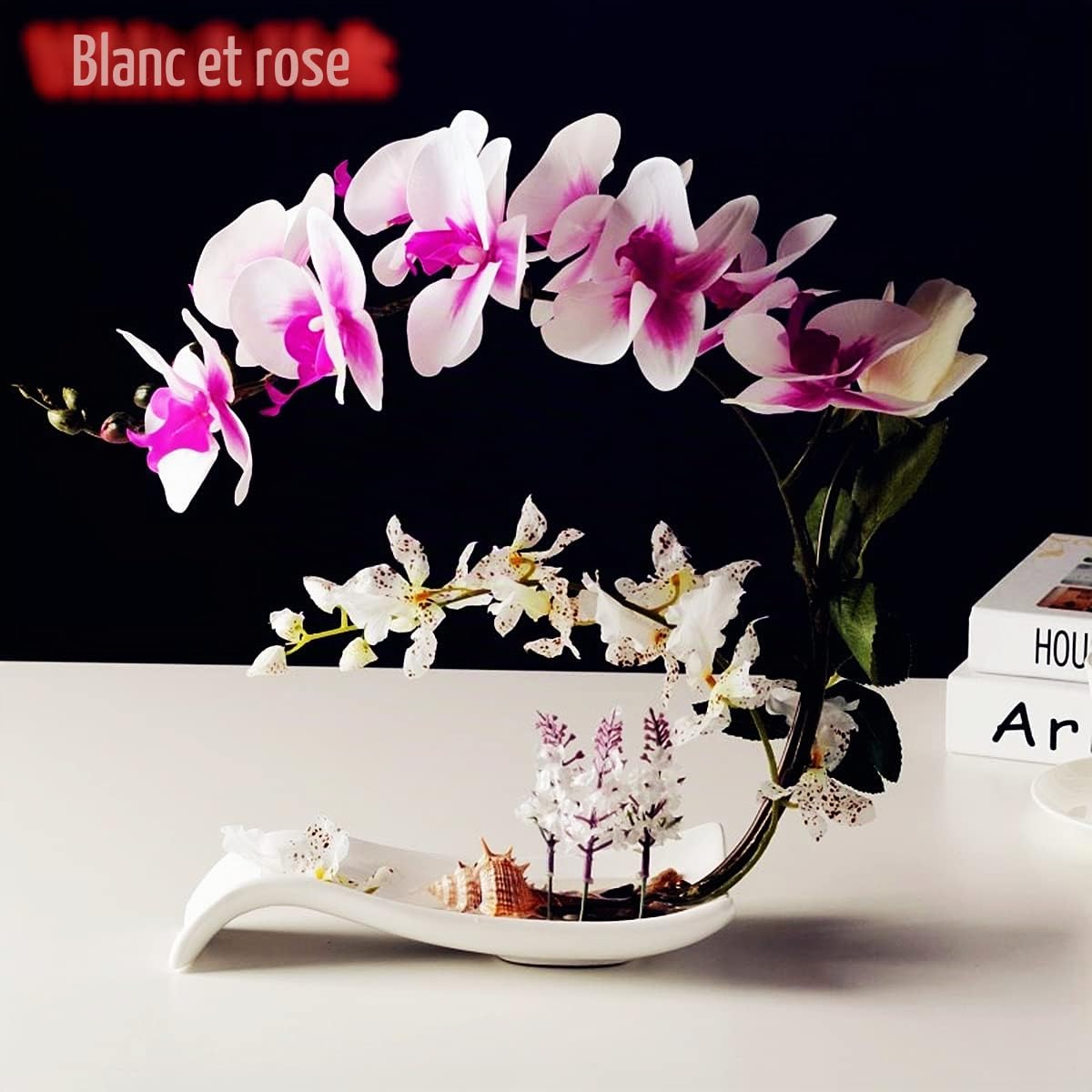 YUANXIN Décorations d'orchidées phalaenopsis artificielles, décoration intérieure, Fleurs factices, Fleurs séchées, Fleurs en Soie, Roses et compositions Florales