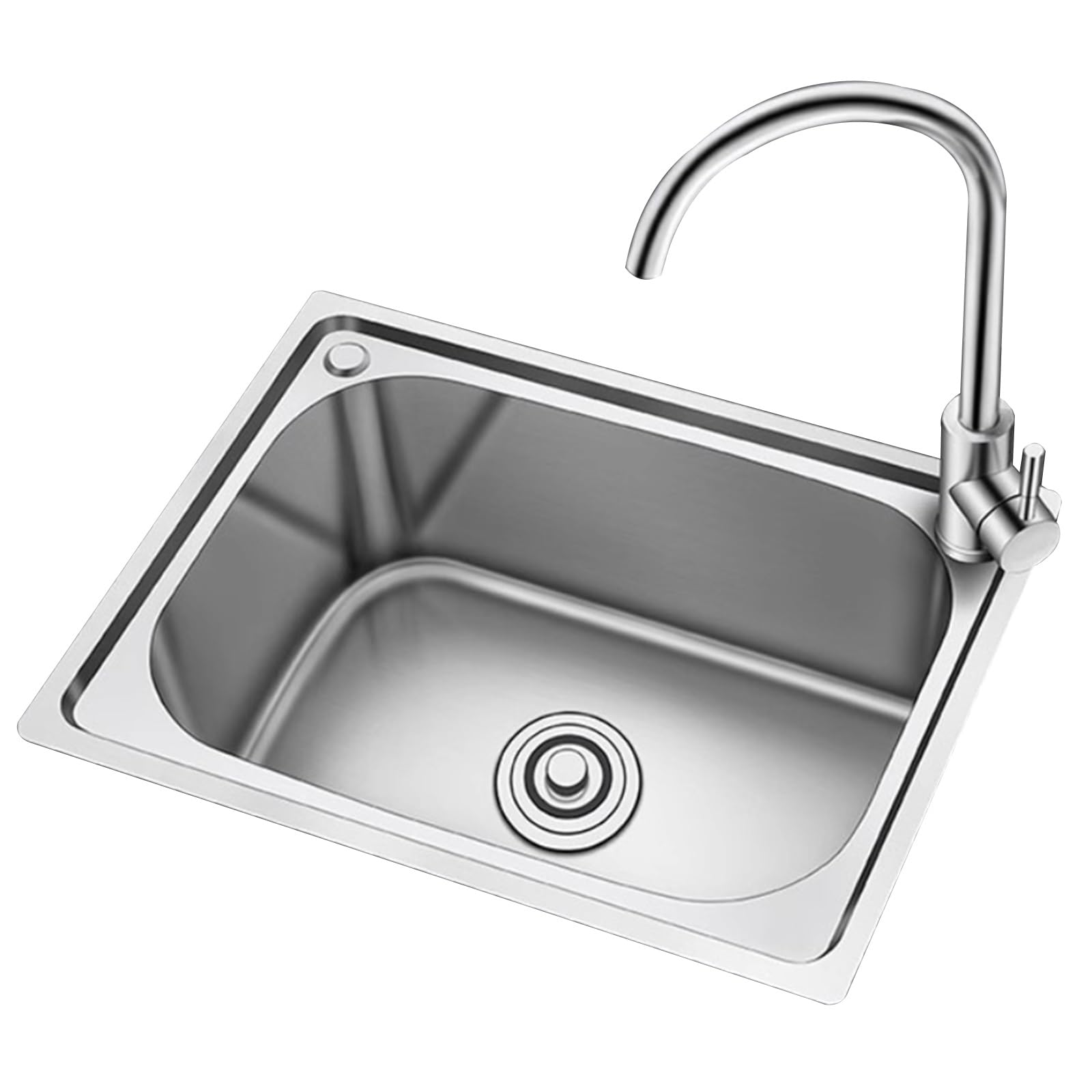 LMYSXAOZ Stainless Steel Single Bowl Kitchen Sink – Small Size Compact for Washing Vegetables, Dishwashing Food Prep Home, RV, Or Apartment Use(42 * 37 20.2cm)
