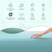 Vista 3 de Feather & Stitch - Juego de sábanas de 100 % algodón más suaves, ropa de cama de tejido percal de 300 hilos, bolsillo profundo de 16 pulgadas