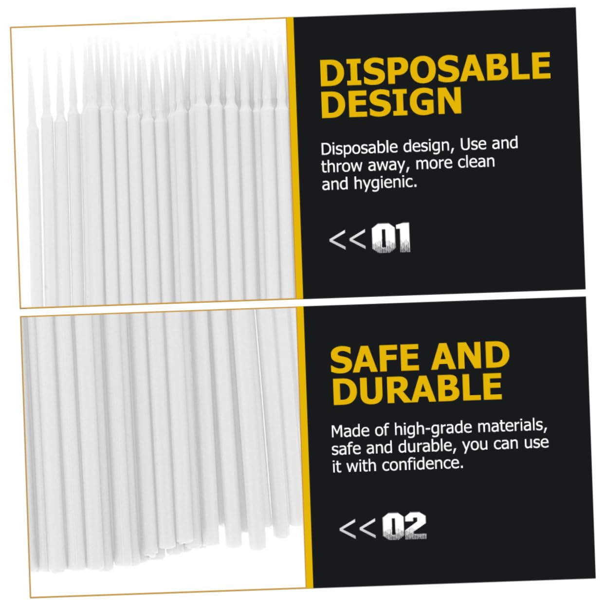 SMASOLO 4Packs Disposable Beauty Swabs Multipurpose Applicator Sticks for Cosmetology and Use for Eyebrows Eyelashes and Liquid Medicines