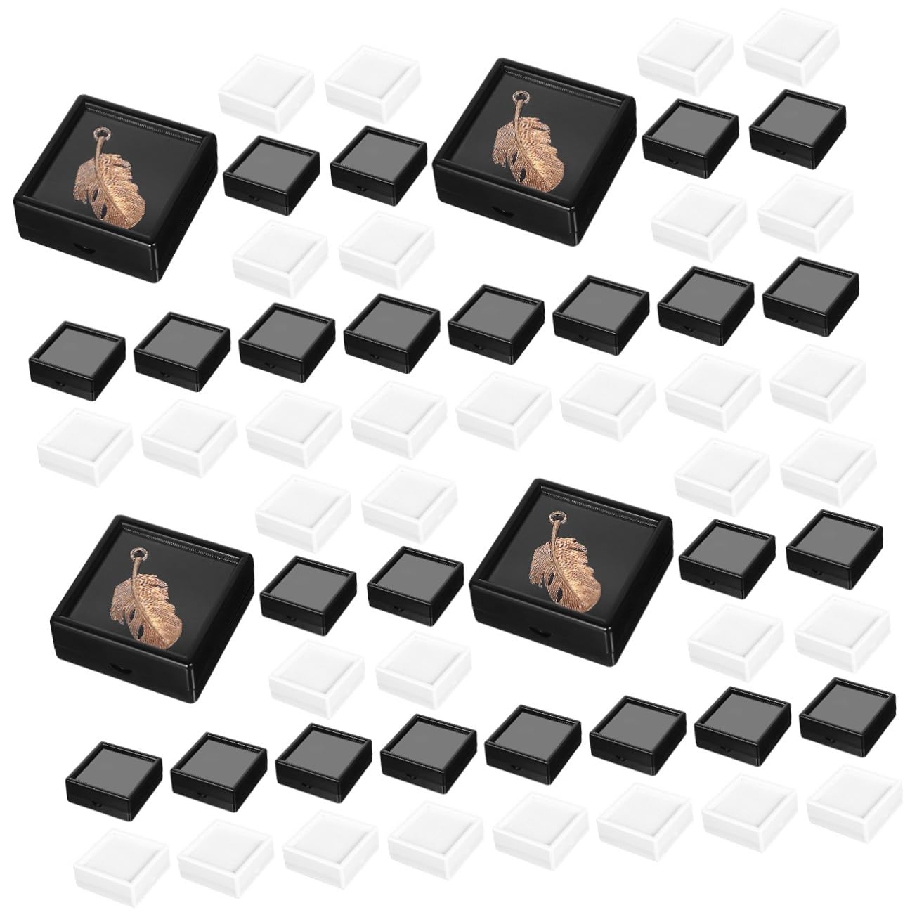 Boîtes de rangement bijoux carrées avec mousse lot de protection