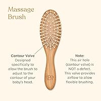 Vista 9 de ELLAOLA Juego de cepillo y peine de bambú natural, 3 piezas - Cepillo para costra láctea, cepillo de masaje para el cabello, peine de bambú