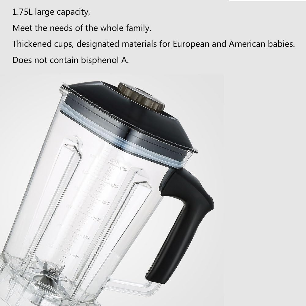 Frullatore Smoothie Maker 7 Velocità Frullatore A Caraffa Ice Crusher Tritatutto Macinacaffè 28000 RPM Per Frullati, Milkshake, Frutta, Zuppe, Salse Pitcher Tritan Frullatore A Caraffa Da 1,75 L 1200W