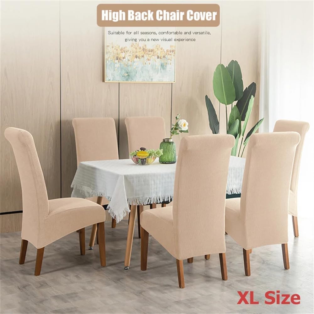 2pcs Water Repellent High Back Chair Cover Stretch XL Size Chair Covers for Dining Room Anti-Dirty Easy Care Seat